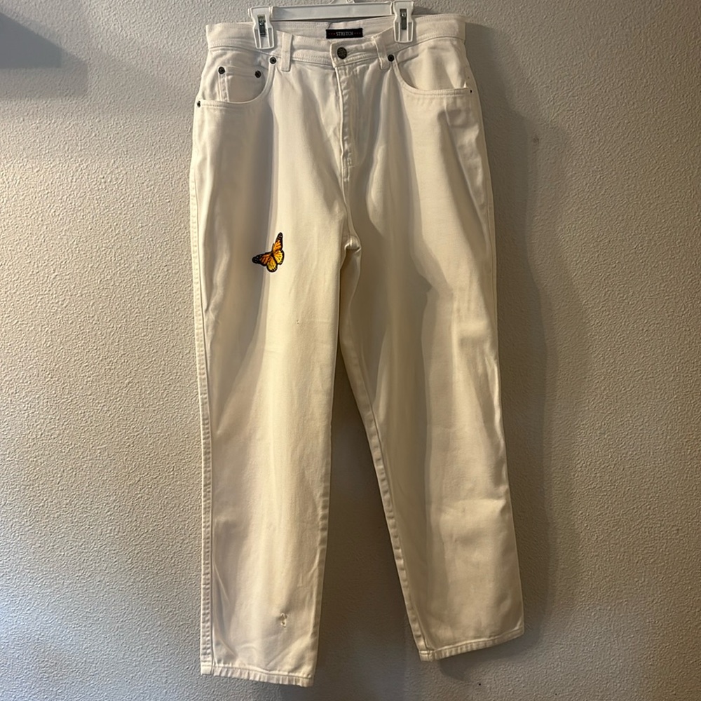 Bill Blass Jeans with butterfly patch size 10